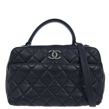 Chanel Navy Lambskin Trendy CC Bowling Bag