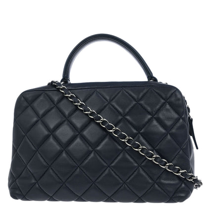 Chanel Navy Lambskin Trendy CC Bowling Bag