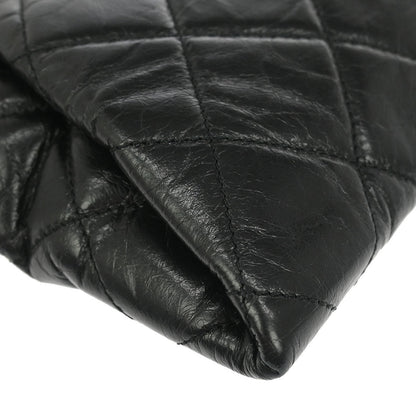 Chanel Black Calfskin Coco Pleats Clutch Crossbody Bag