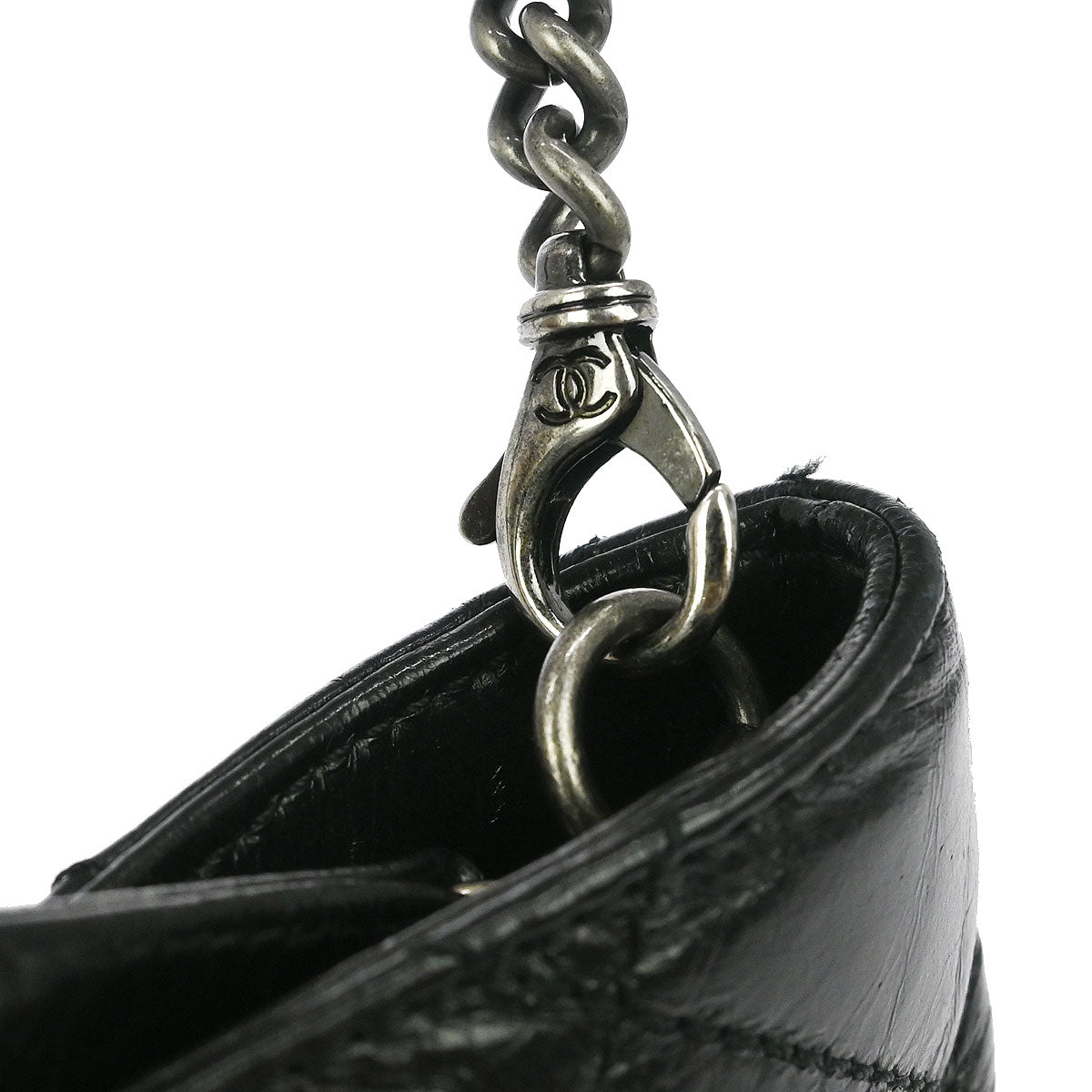 Chanel Black Calfskin Coco Pleats Clutch Crossbody Bag