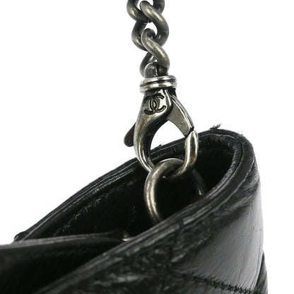 Chanel Black Calfskin Coco Pleats Clutch Crossbody Bag