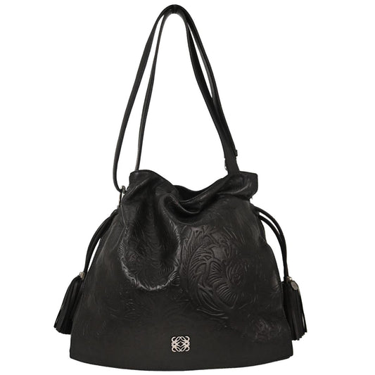 Loewe Black Lambskin Flamenco Shoulder Bag