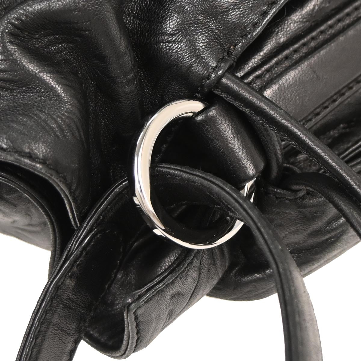 Loewe Black Lambskin Flamenco Shoulder Bag