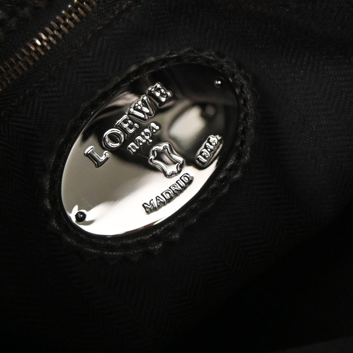 Loewe Black Lambskin Flamenco Shoulder Bag