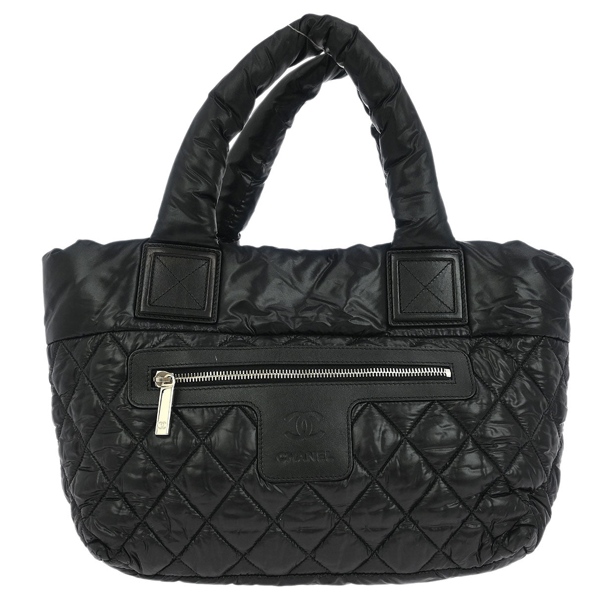Chanel Black Nylon Calfskin Coco Cocoon Tote Bag