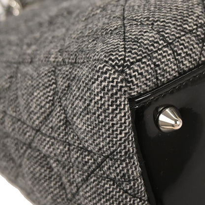 Christian Dior Gray Cotton Medium Lady Dior Cannage 2way Shoulder Handbag