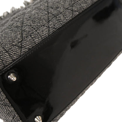 Christian Dior Gray Cotton Medium Lady Dior Cannage 2way Shoulder Handbag