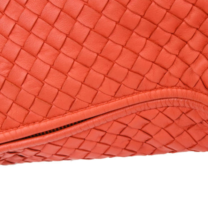 Bottega Veneta Red Lambskin Intrecciato Hobo Bag