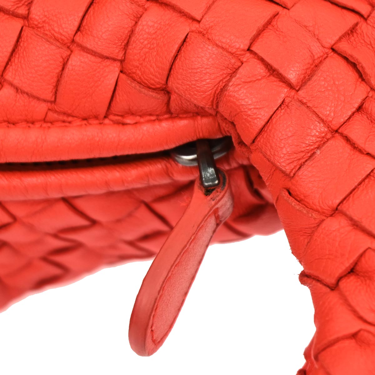 Bottega Veneta Red Lambskin Intrecciato Hobo Bag