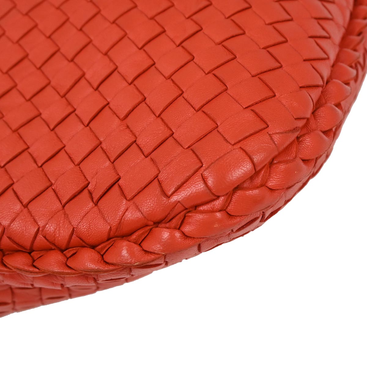 Bottega Veneta Red Lambskin Intrecciato Hobo Bag