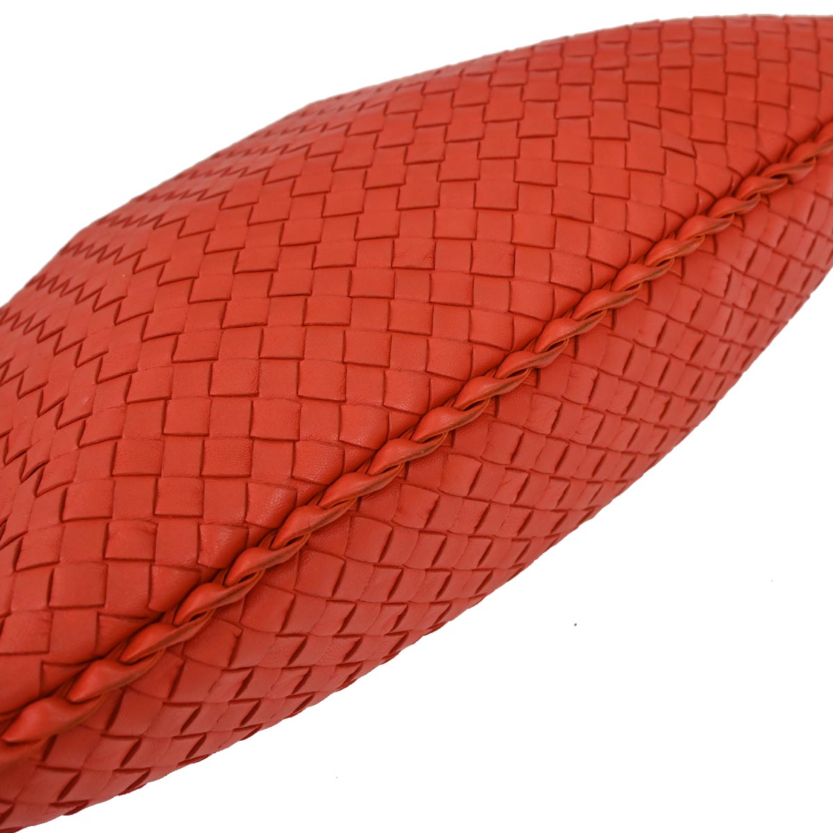 Bottega Veneta Red Lambskin Intrecciato Hobo Bag