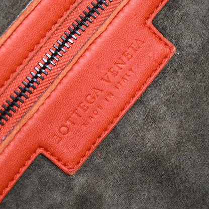 Bottega Veneta Red Lambskin Intrecciato Hobo Bag