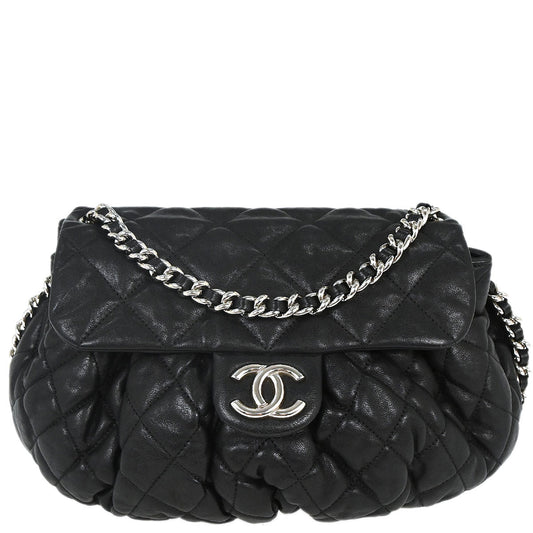 Chanel Black Calfskin Chain Around Shoulder Bag