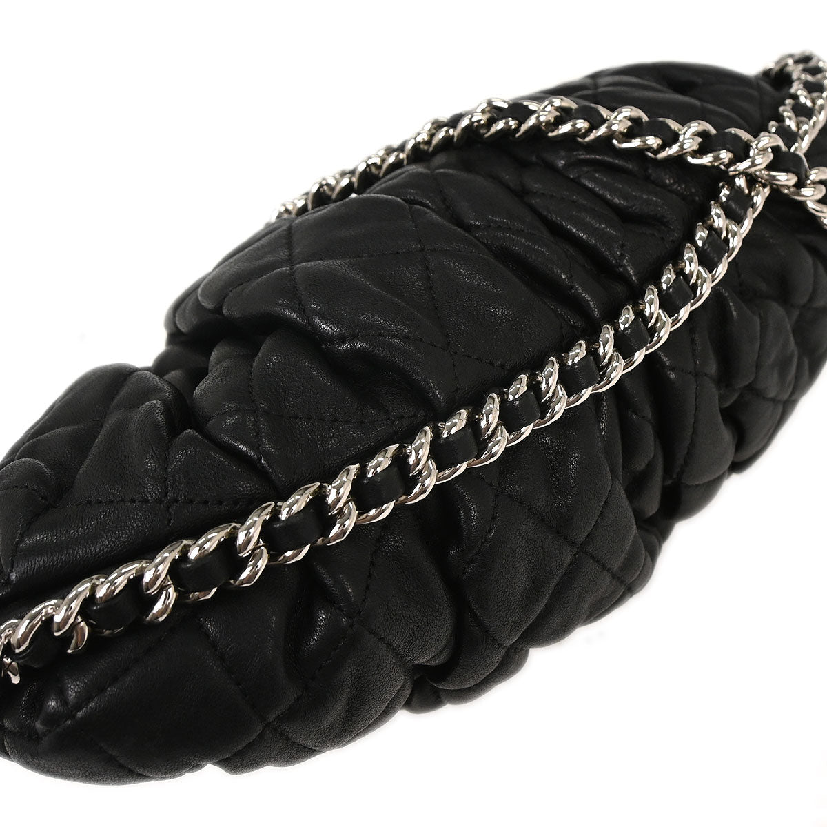 Chanel Black Calfskin Chain Around Shoulder Bag