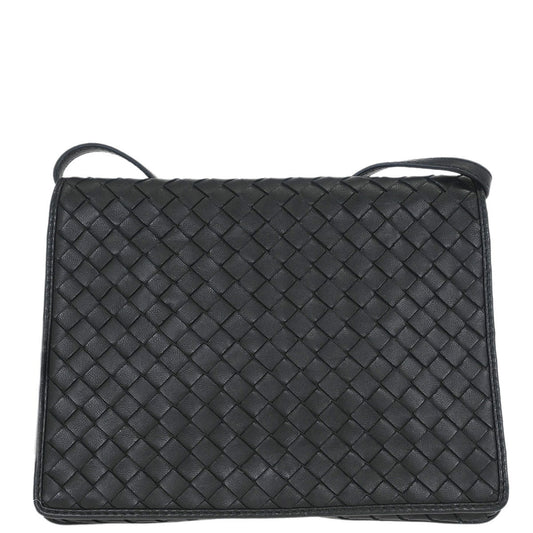 Bottega Veneta Black Intrecciato Shoulder Bag