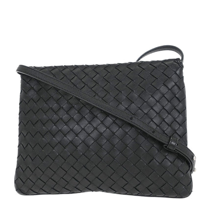 Bottega Veneta Black Intrecciato Shoulder Bag