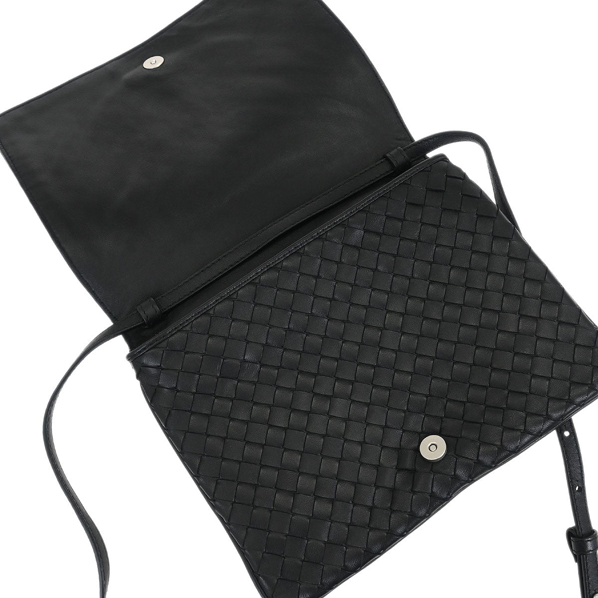 Bottega Veneta Black Intrecciato Shoulder Bag
