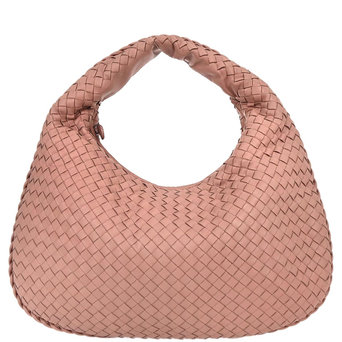 Bottega Veneta Pink Lambskin Intrecciato Hobo Bag
