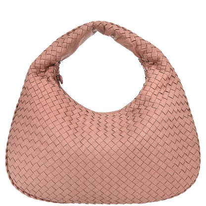 Bottega Veneta Pink Lambskin Intrecciato Hobo Bag