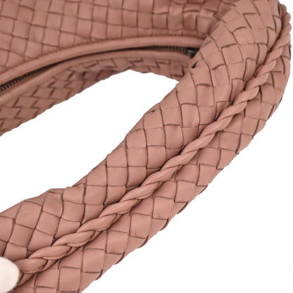 Bottega Veneta Pink Lambskin Intrecciato Hobo Bag