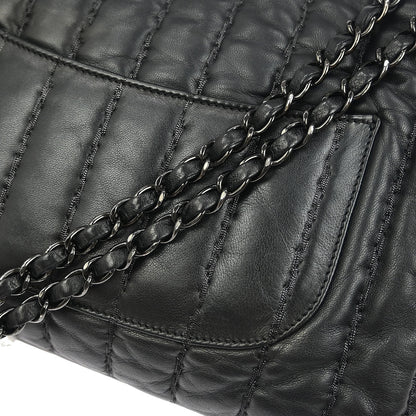Chanel Black Lambskin Mademoiselle Jumbo Flap Bag