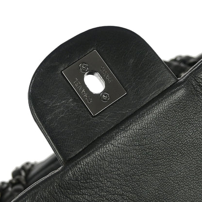 Chanel Black Lambskin Mademoiselle Jumbo Flap Bag