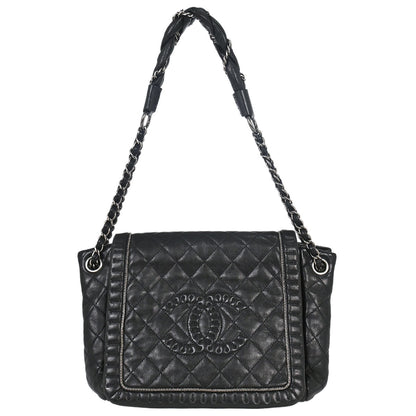 Chanel Black Calfskin Istanbul Accordion Flap Bag