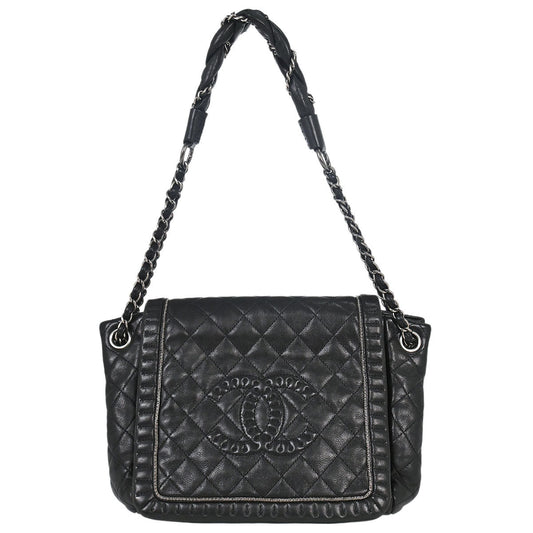 Chanel Black Calfskin Istanbul Accordion Flap Bag