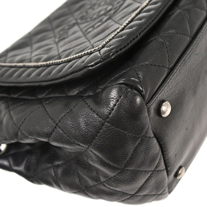 Chanel Black Calfskin Istanbul Accordion Flap Bag