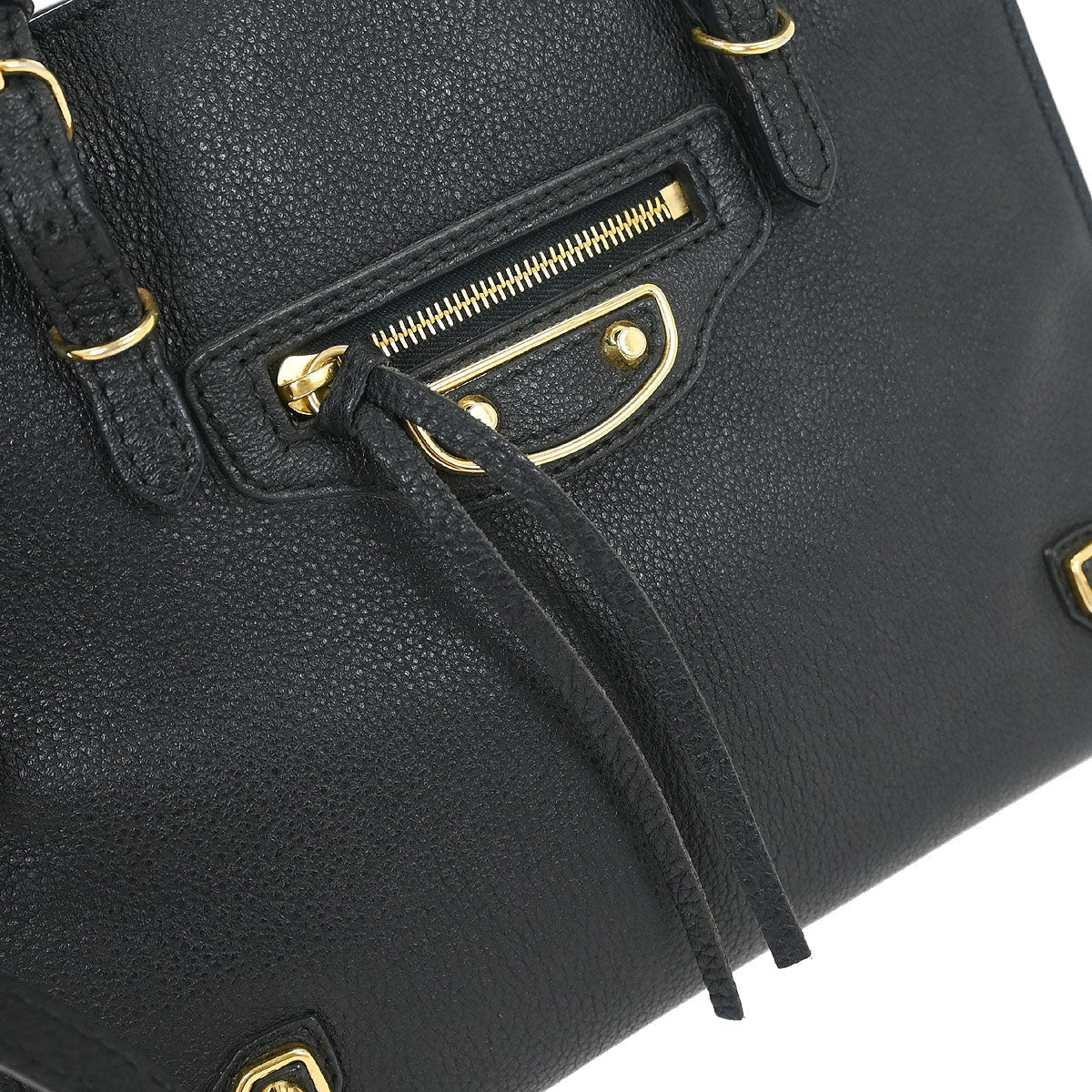 Balenciaga Black Metallic Edge Papier Mini Tote Bag