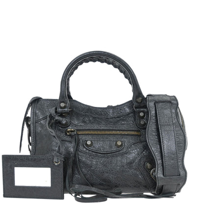 Balenciaga Black Classic Mini City 2way Shoulder Handbag