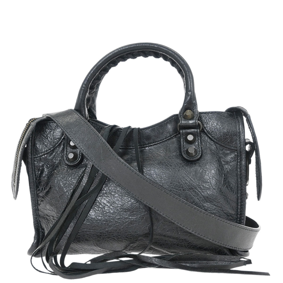 Balenciaga Black Classic Mini City 2way Shoulder Handbag