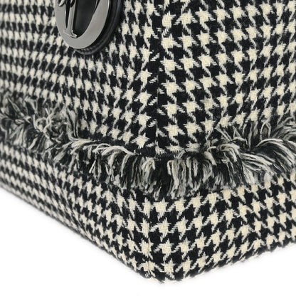Christian Dior Black White Houndstooth Lady Dior 2way Handbag