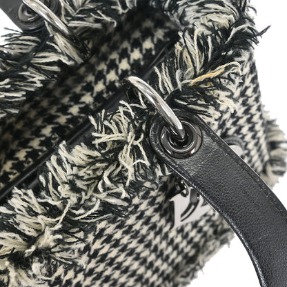 Christian Dior Black White Houndstooth Lady Dior 2way Handbag