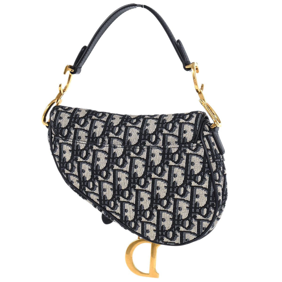 Christian Dior Navy Oblique Trotter Saddle Handbag