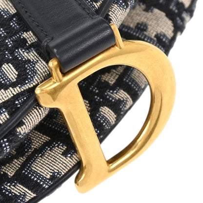 Christian Dior Navy Oblique Trotter Saddle Handbag