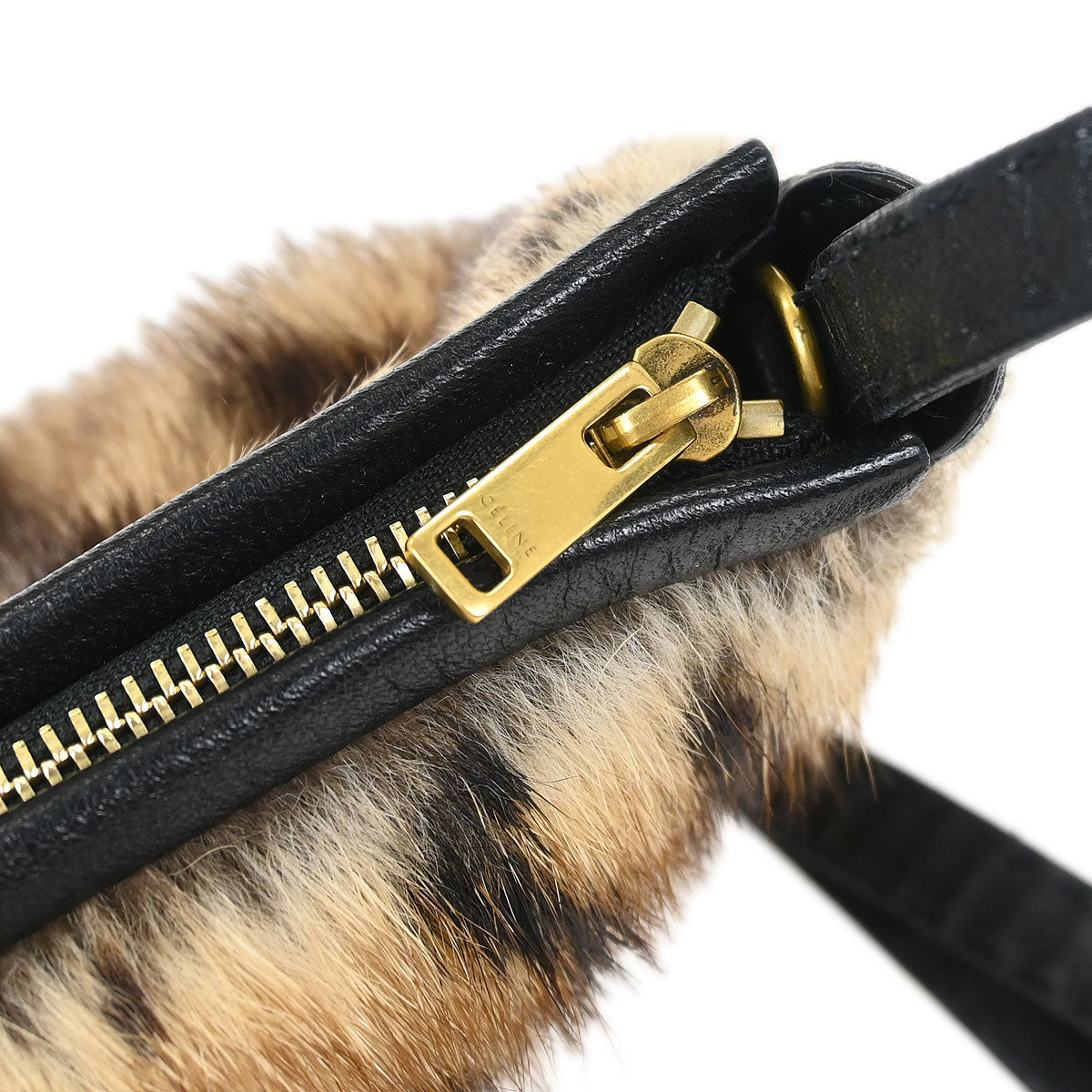 Celine* Brown Fur Crossbody Bag Pochette