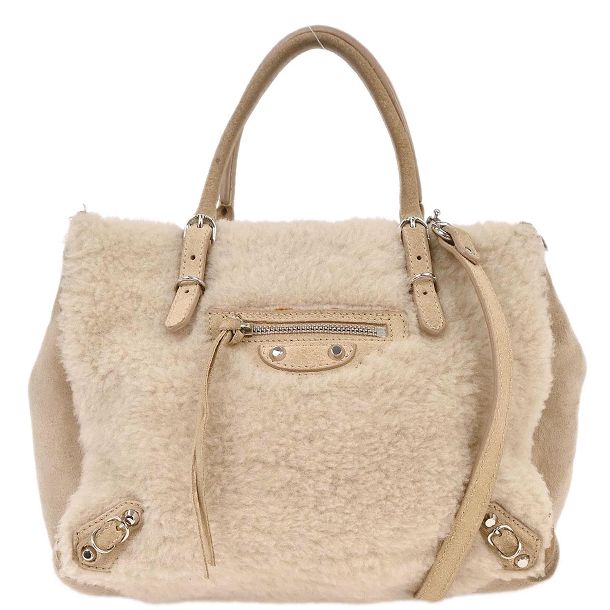 Balenciaga Beige Mouton Papier Mini Tote Bag