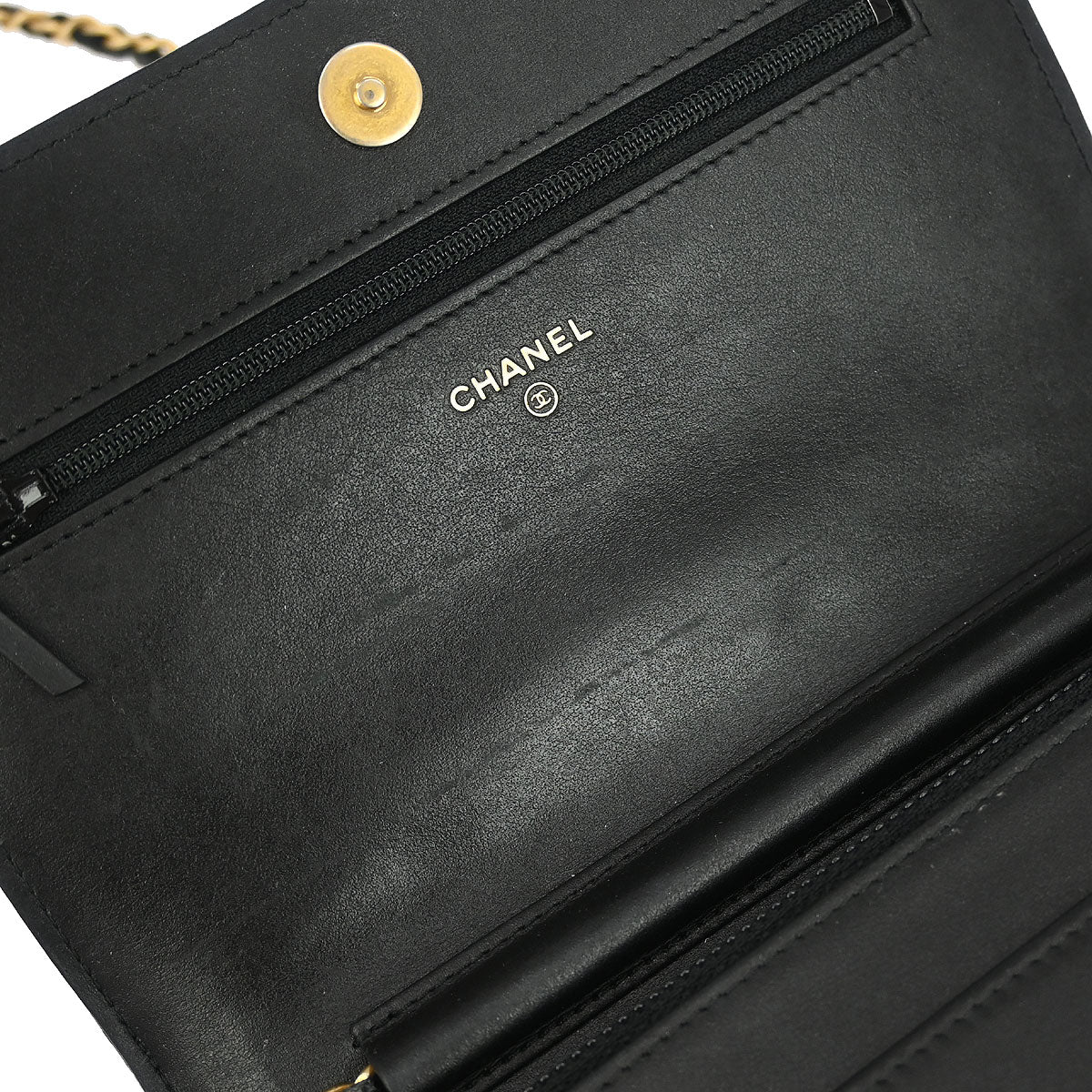 Boy Chanel Black Caviar WOC Small Wallet on Chain Bag