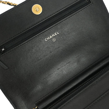 Boy Chanel Black Caviar WOC Small Wallet on Chain Bag