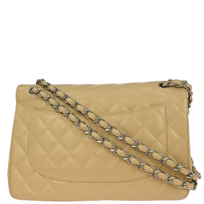 Chanel Beige Caviar Classic Double Flap Shoulder Bag