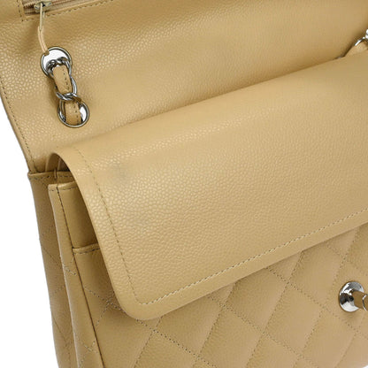 Chanel Beige Caviar Classic Double Flap Shoulder Bag