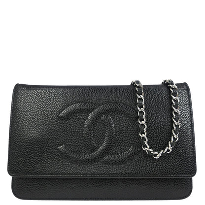 Chanel Black Caviar Timeless WOC Wallet on Chain Bag