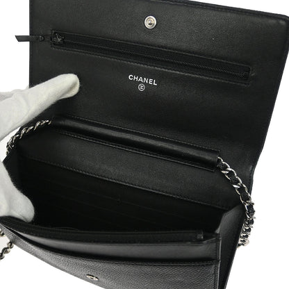 Chanel Black Caviar Timeless WOC Wallet on Chain Bag