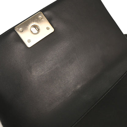 Boy Chanel Black Lambskin Chevron Medium Shoulder Bag