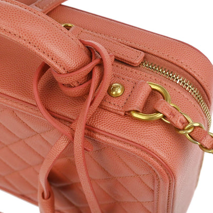 Chanel Pink Caviar CC Filigree 2way Shoulder Vanity Handbag