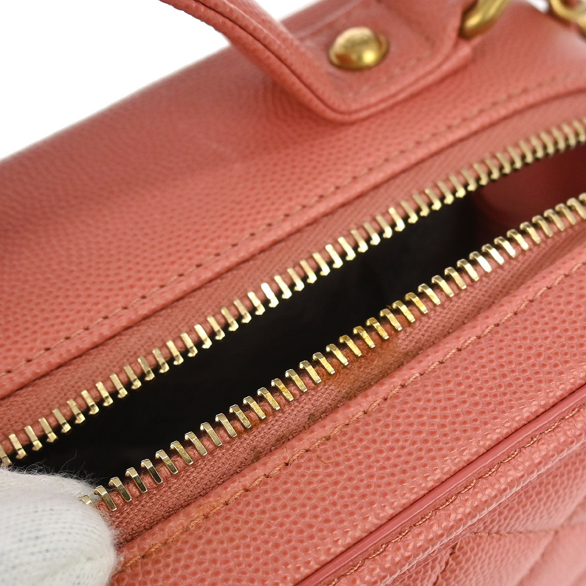 Chanel Pink Caviar CC Filigree 2way Shoulder Vanity Handbag