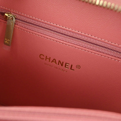 Chanel Pink Caviar CC Filigree 2way Shoulder Vanity Handbag