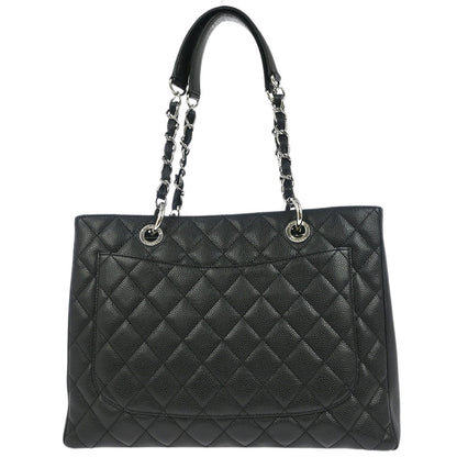 Chanel Black Caviar Grand Shopping Tote GST Chain Handbag