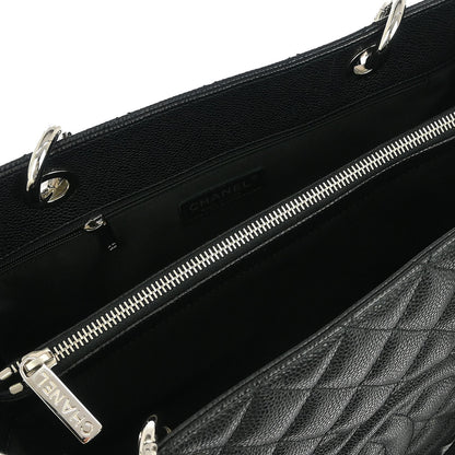 Chanel Black Caviar Grand Shopping Tote GST Chain Handbag